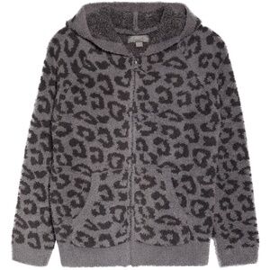 Barefoot Dreams CozyChic Cheetah Print Zip Hoodie